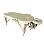 Επαγγελματικό Κρεβάτι Pro_2_Oval Beige Μασάζ Φυσικοθεραπείας Βαλίτσα Ξύλινο με θήκη φορητό